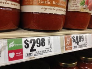Shelf Labels with Gluten-Free warning