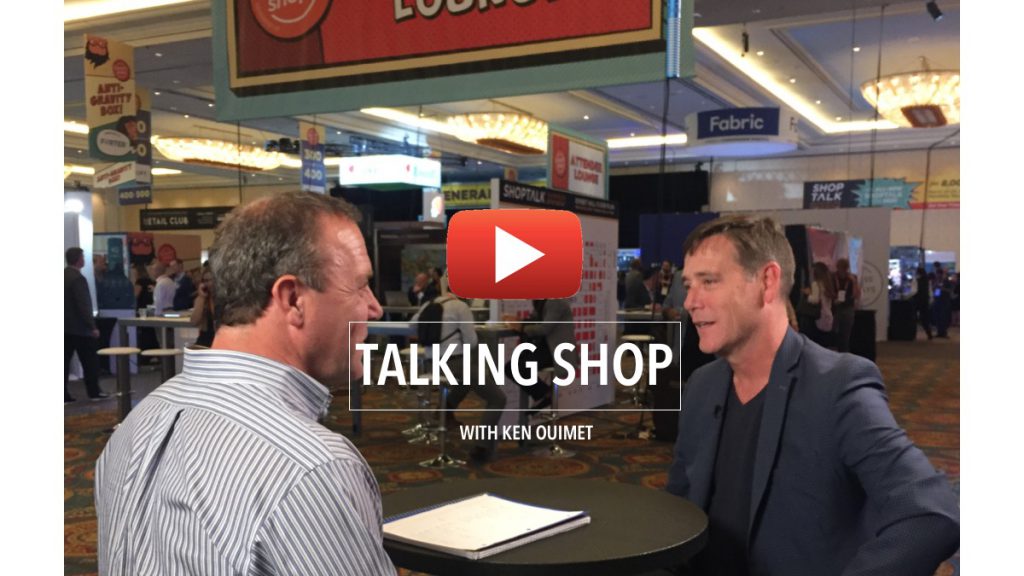Engage3's Ken Ouimet at GroceryShop 2019 with Jon Springer, Winsight Grocery Executive Editor